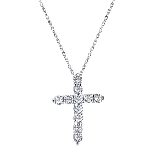 Stylish Simulated Diamond Cross Pendant for Effortless Chic