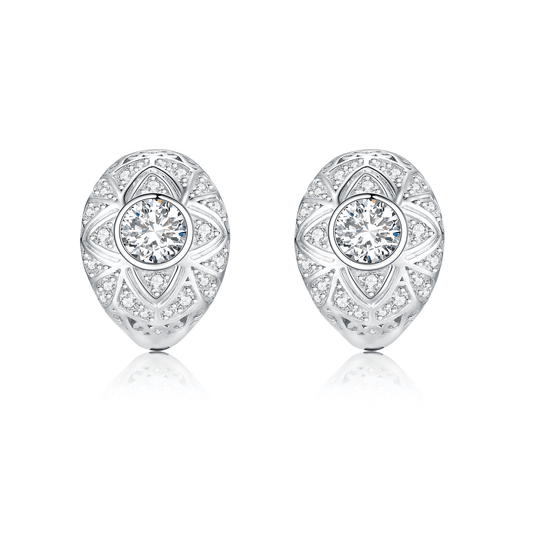 Quatrefoil Earrings showcasing timeless elegance from a front view on a white background.