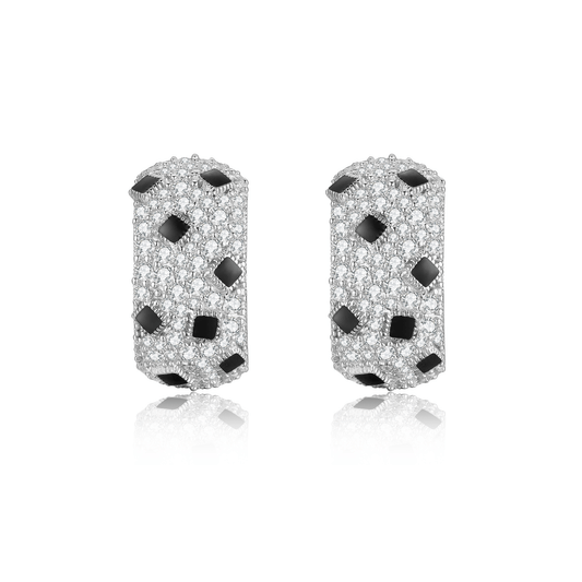 Panther Black Spot Diamond Earrings: Edgy and Elegant Accessories