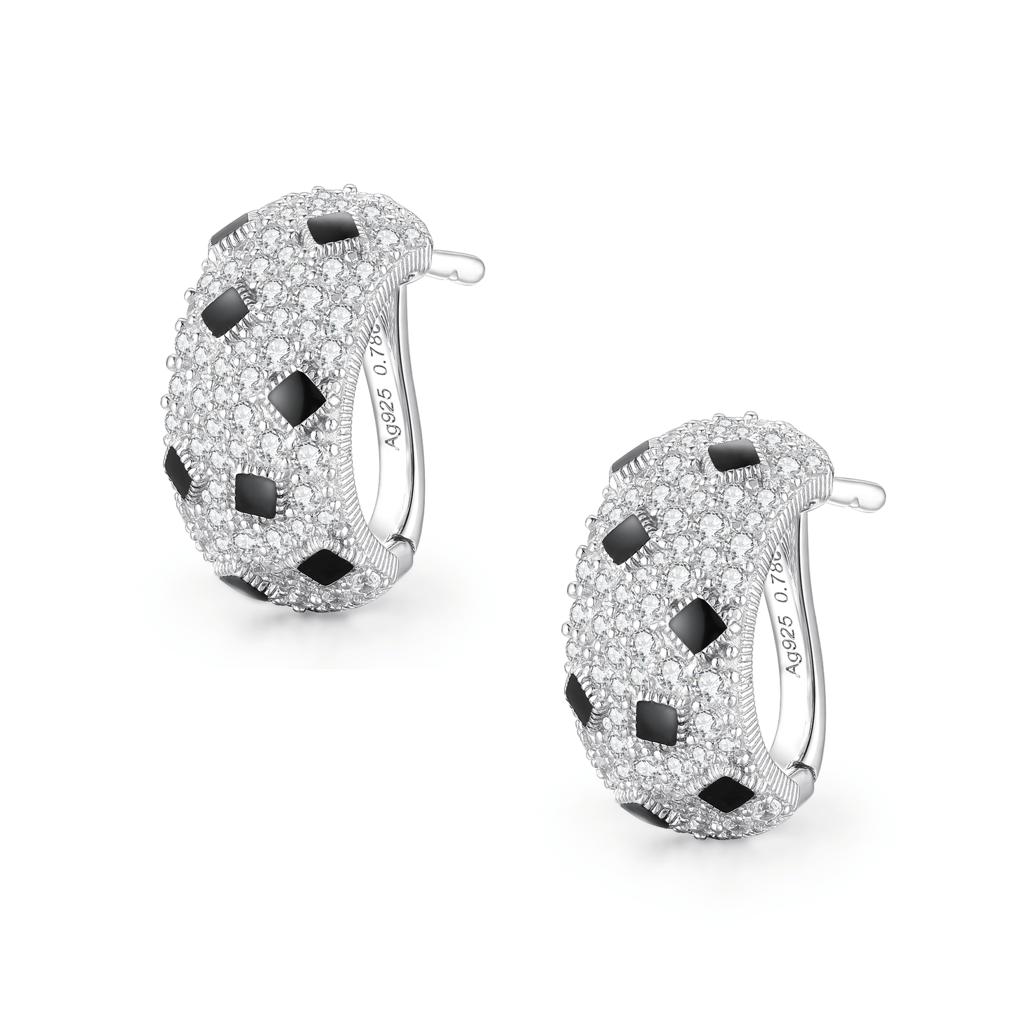 Haute Couture Inspired Panther Earrings with Meticulously Placed Diamonds