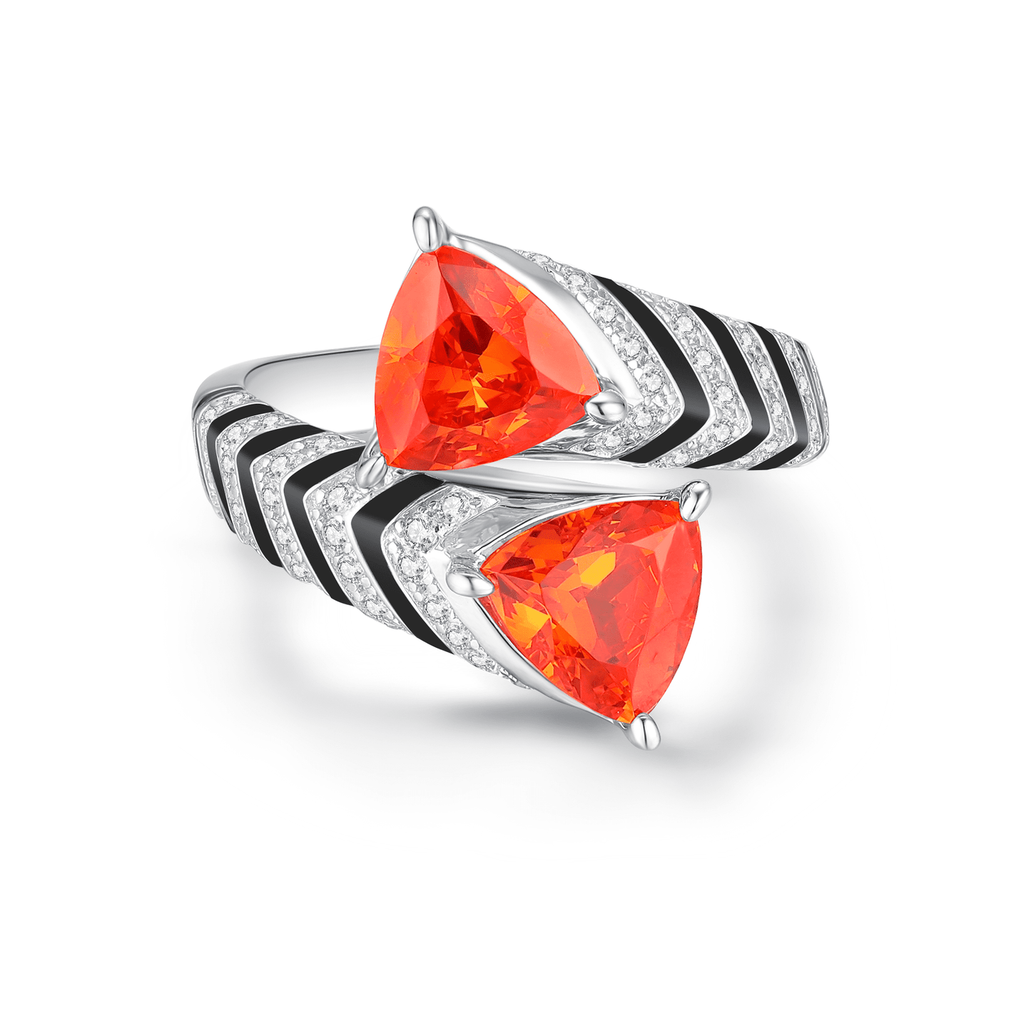 Contemporary sophistication: Symmetry Statement Ring with precisely cut stones.