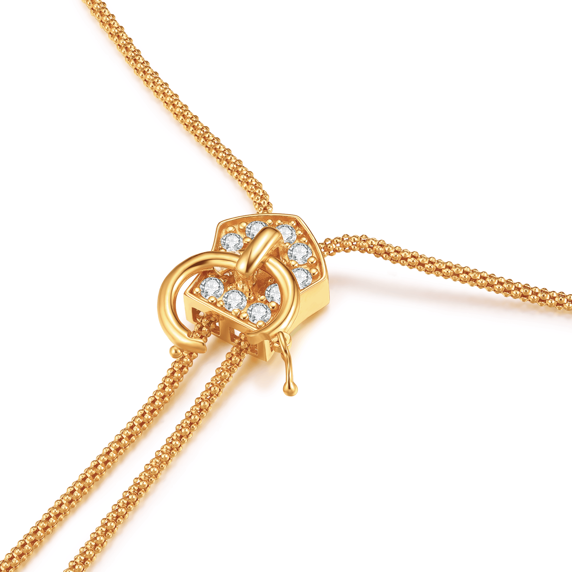 Detailed view of the Adjustable Zipper Necklace, a perfect base for mixing and matching with various pendants.