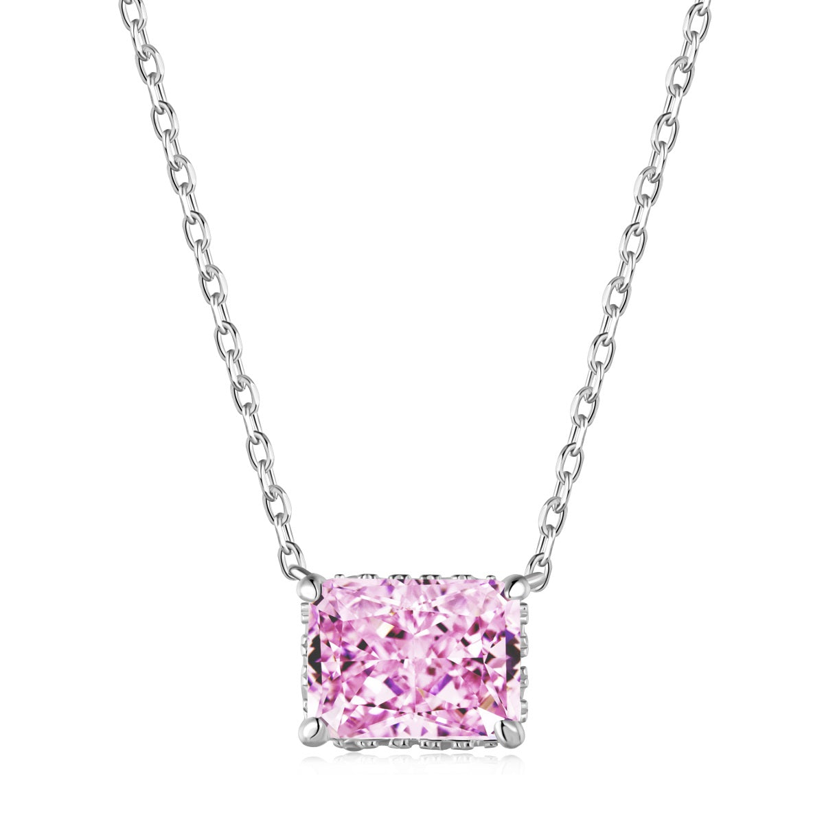 Radiant-cut Simulated Diamond Necklace, a must-have for every occasion.