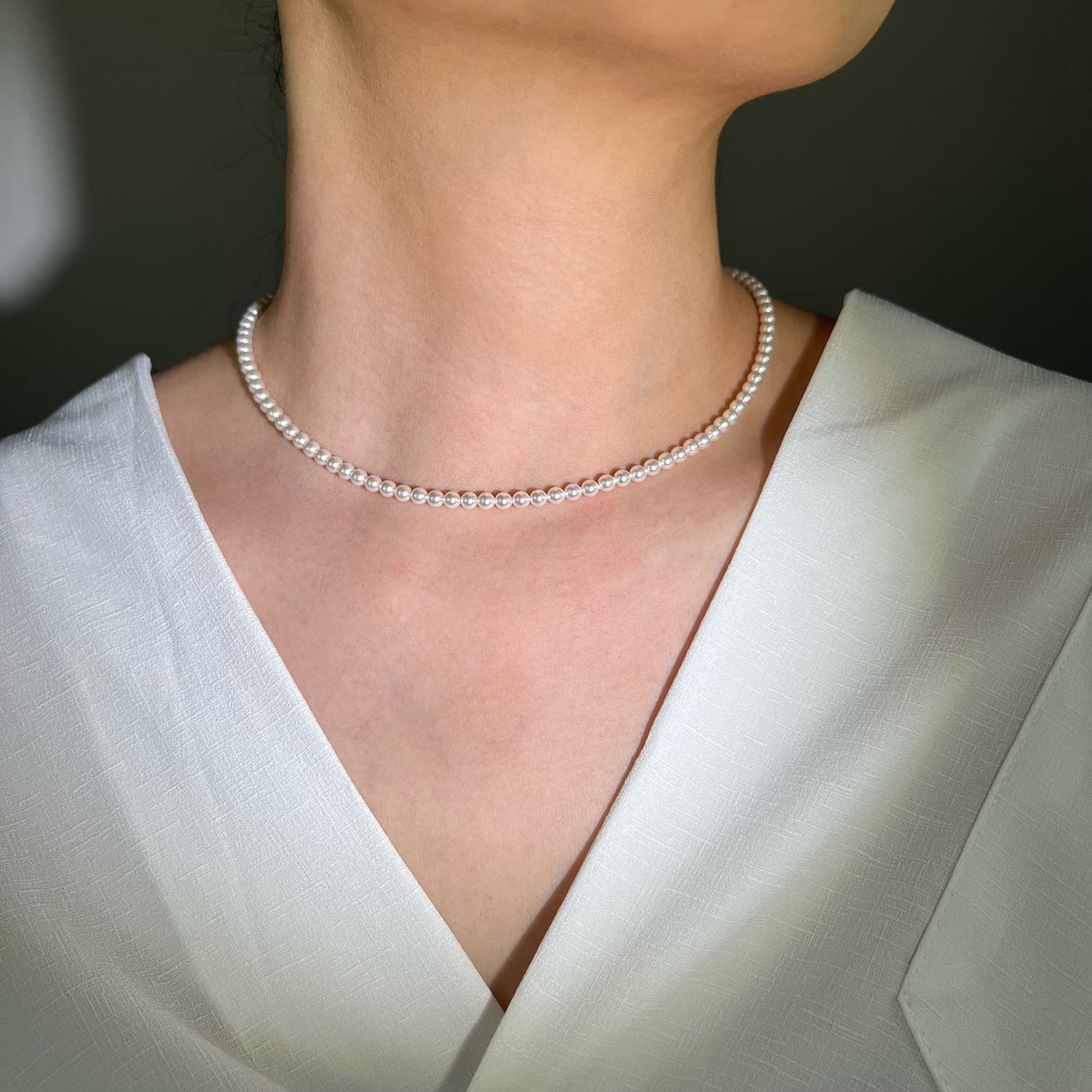 Timeless elegance: 4mm Perfect Pearl Necklace, a must-have for the contemporary muse.