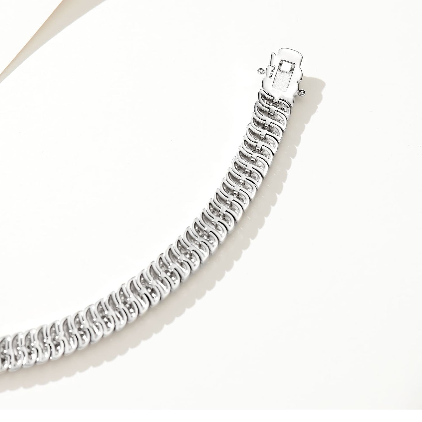 Luxurious Half Pave Twisted Silver Bracelet with a weighty 27g for a substantial and empowering feel.