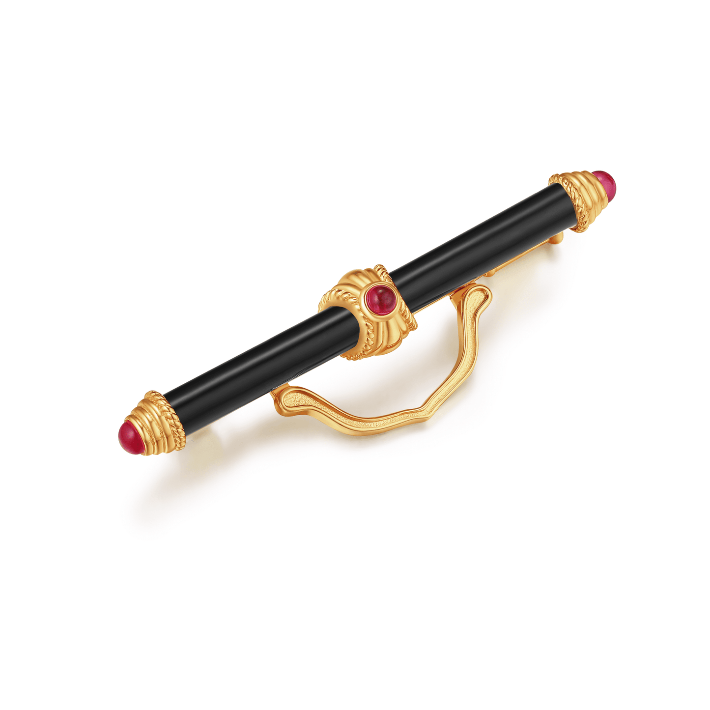 Elegance meets functionality: Adapta Onyx Brooch with snap-on interchangeable charm holder.