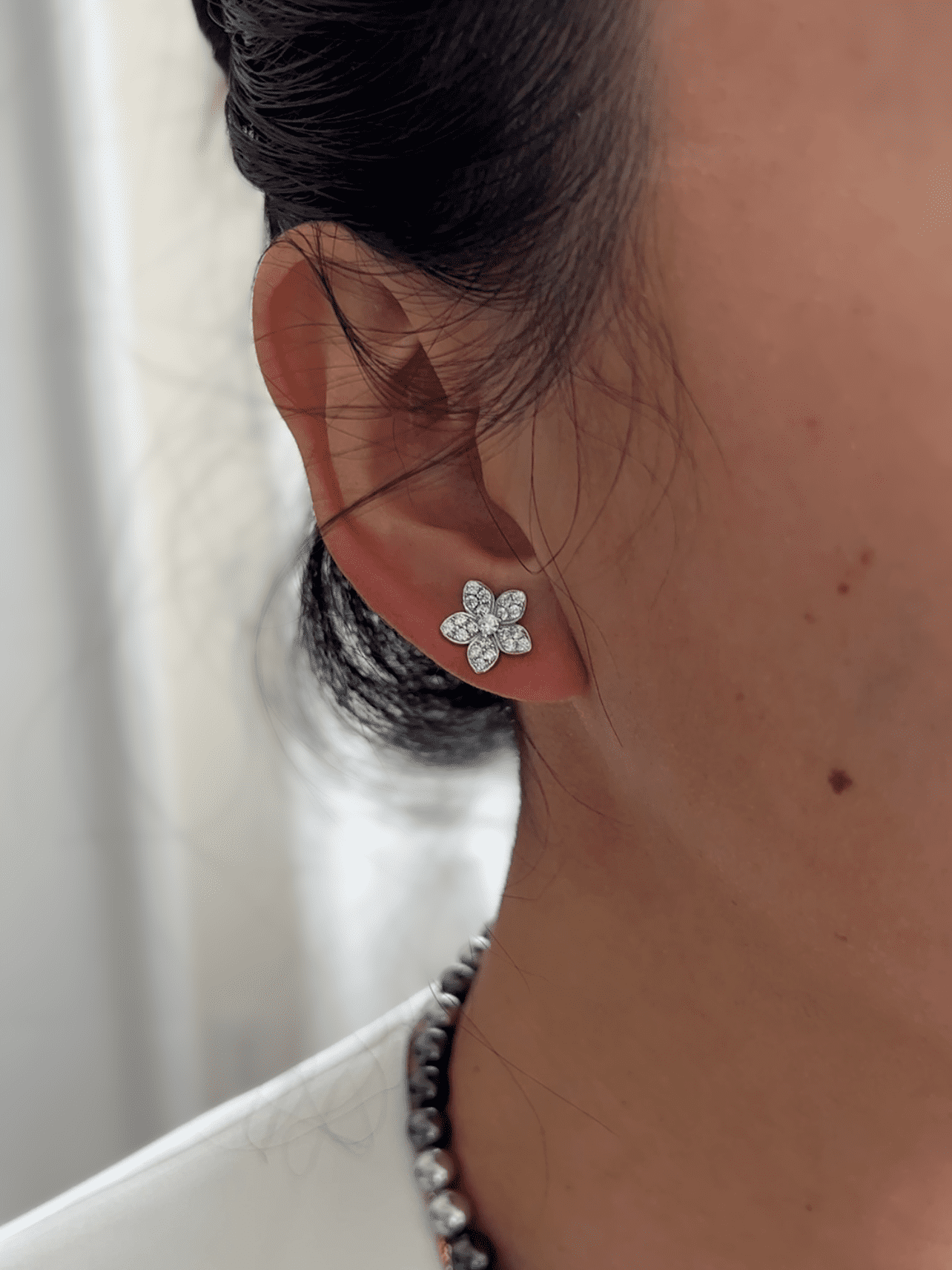 Flower Pave Earrings