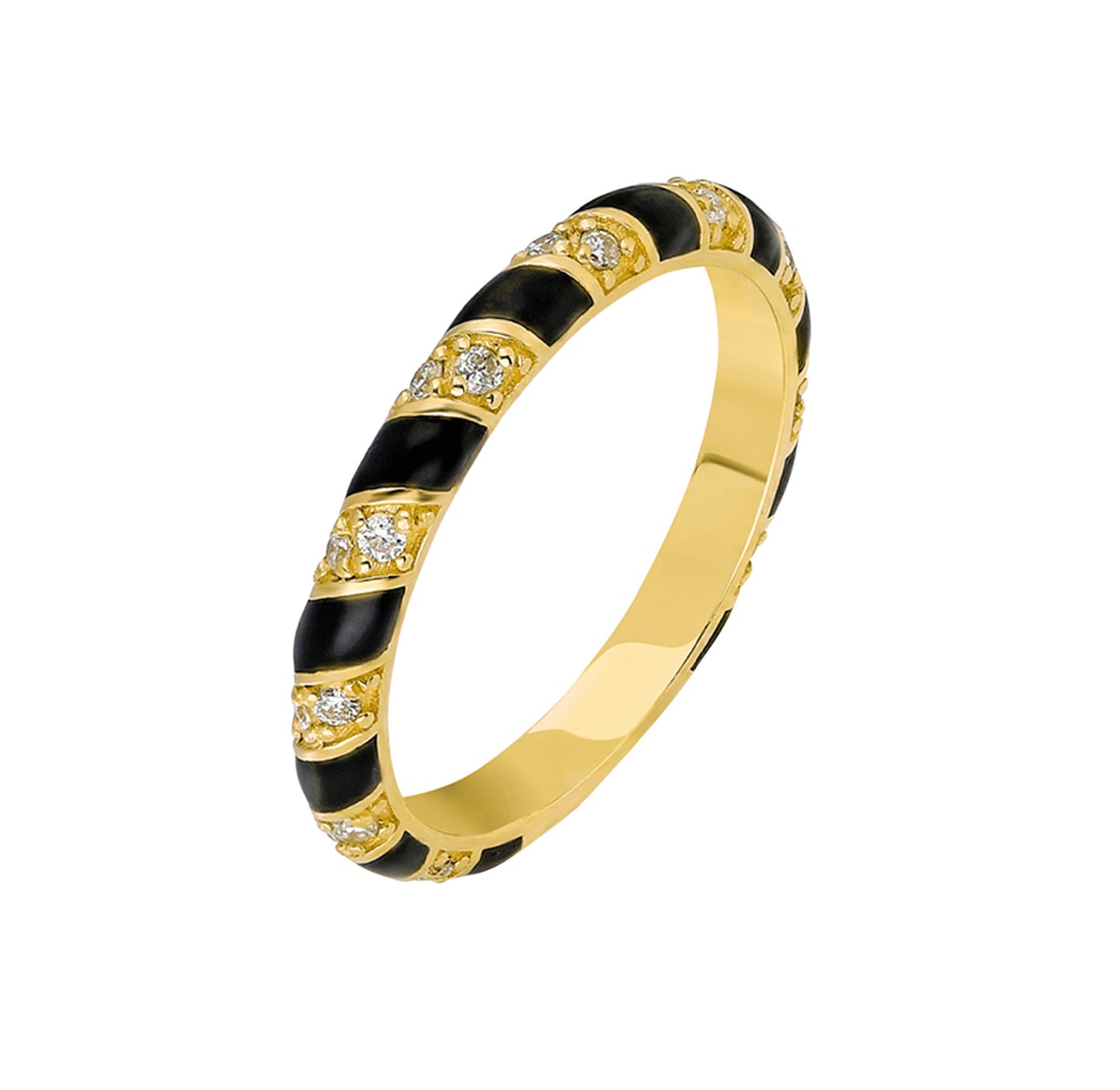 Gold Tone Spiral Enamel Ring: Effortlessly Elegant and Glamorous Design