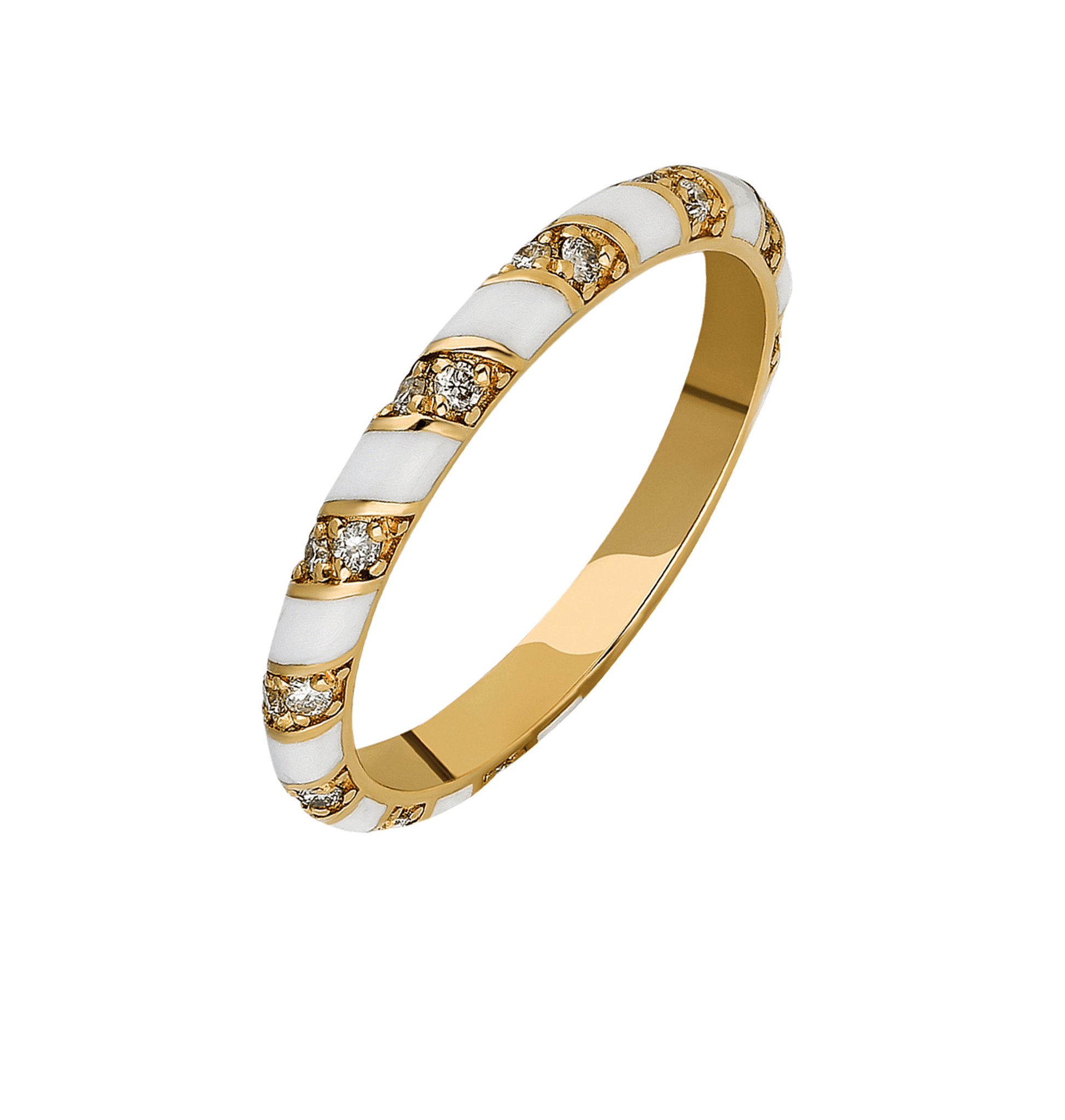 White Enamel Spiral Ring: Classic Design with Timeless Elegance