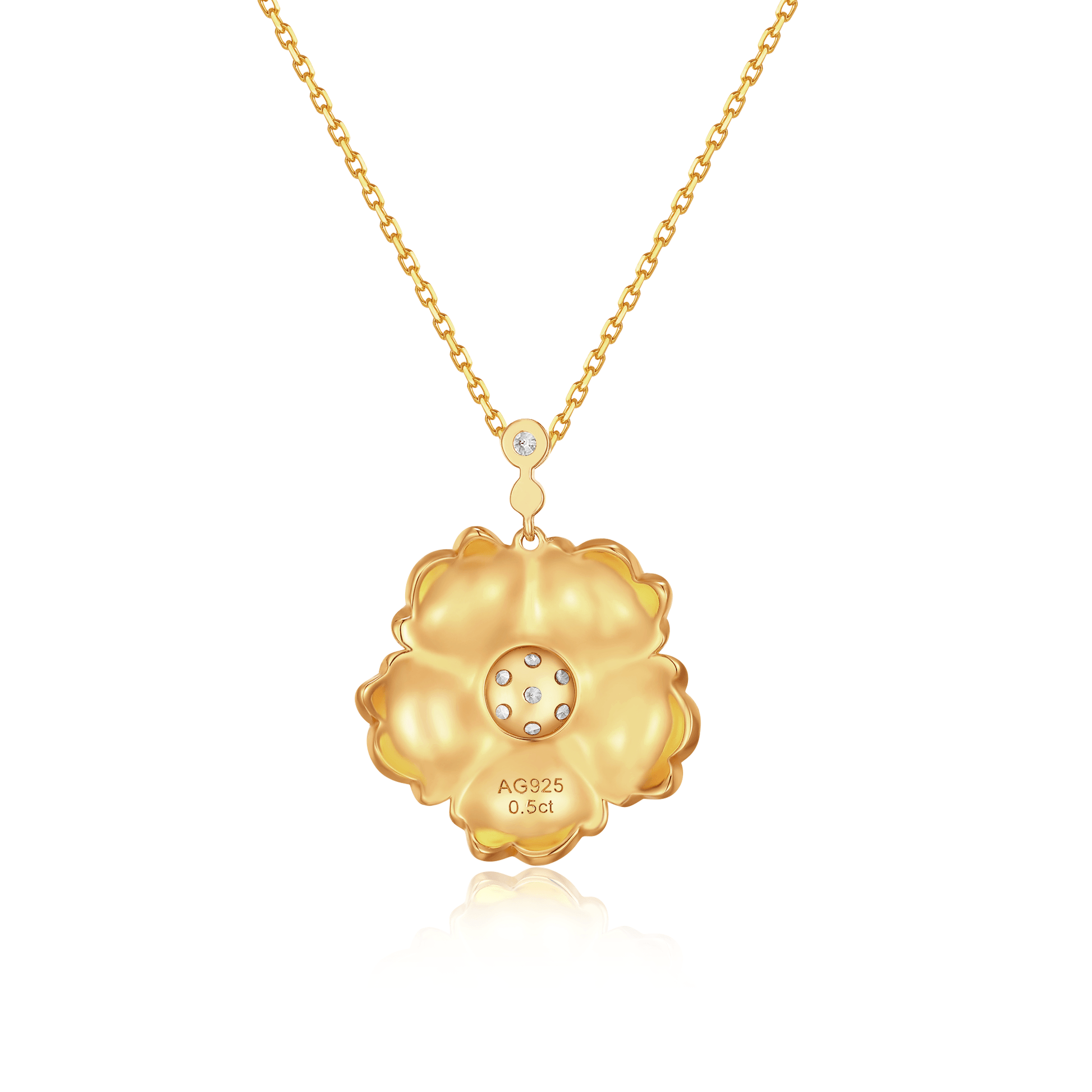 Elegant Rigato-Engraved Blossom Necklace: Silky Texture, Intricate Design