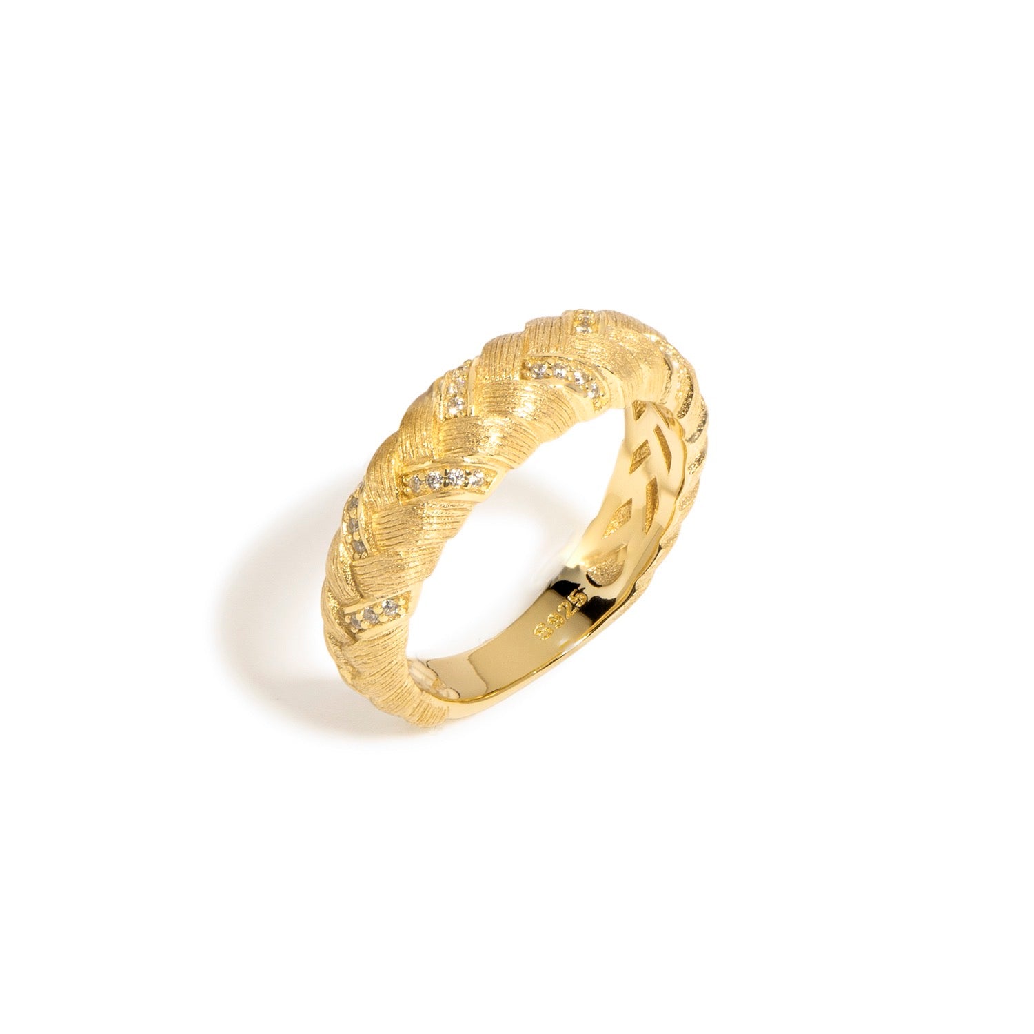 Golden Woven Ring: Elegance and Versatility in Design