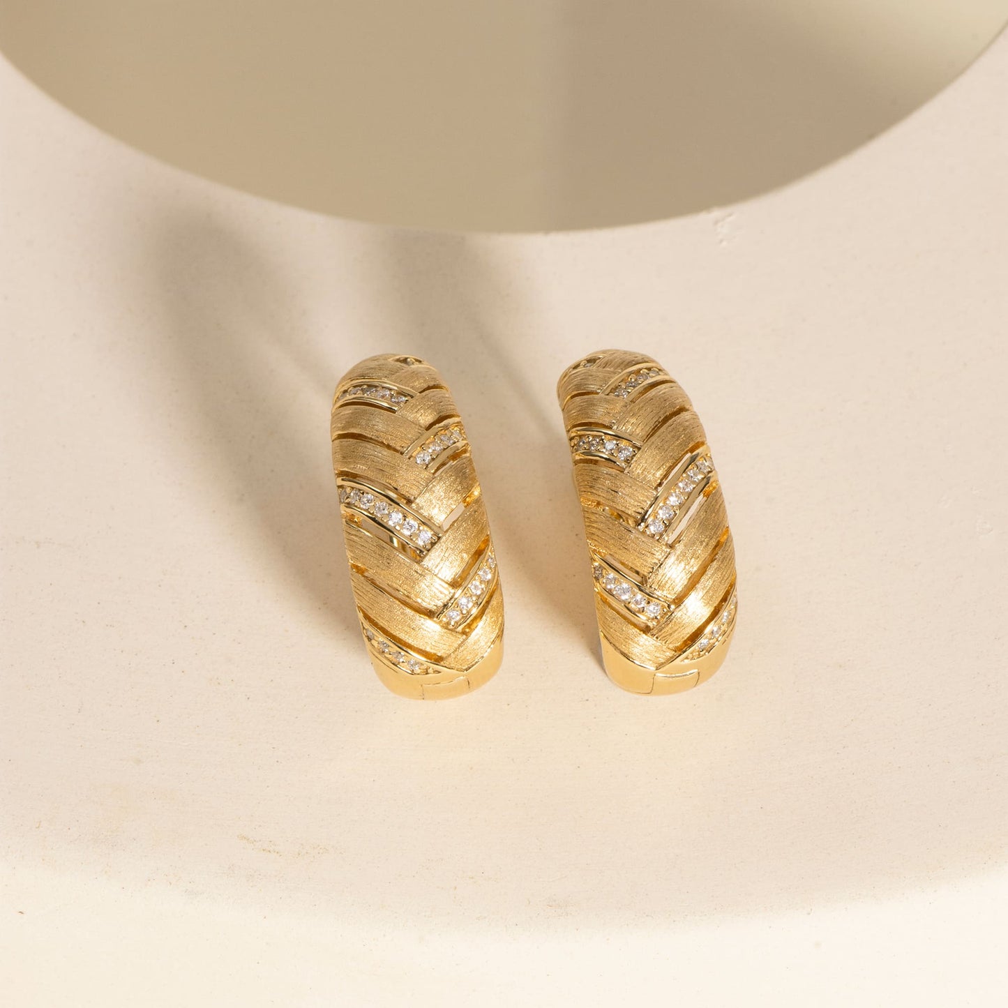 Captivating Woven Earrings in Warm Golden Hue