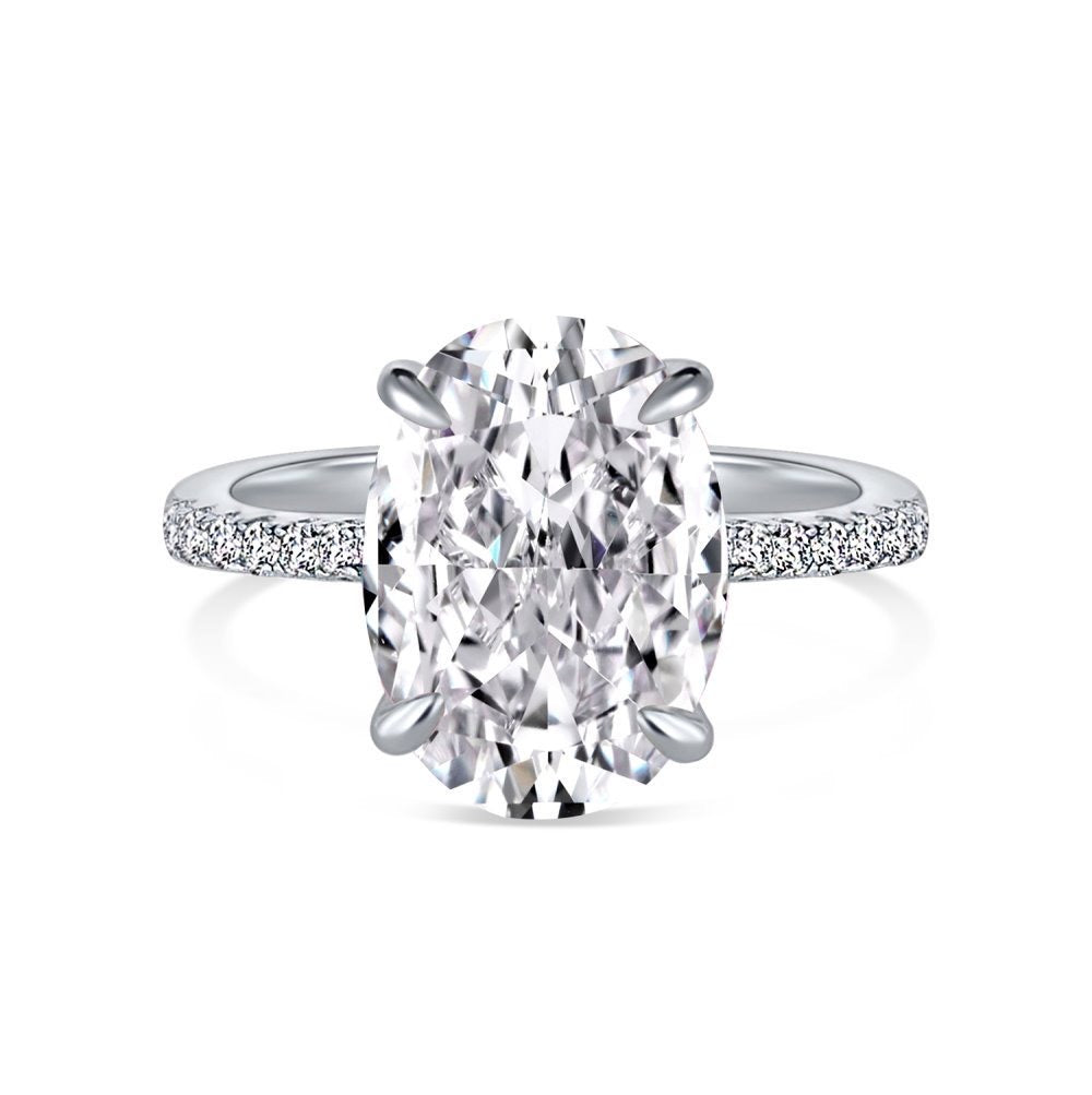 Elegant 4-carat hand-cut simulated diamond ring