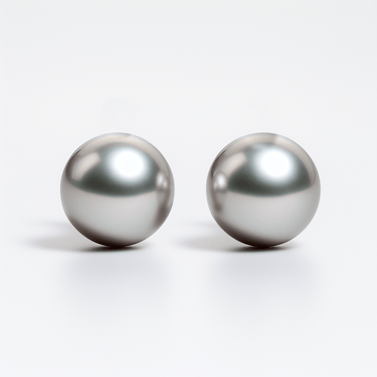 Stylish 12mm Silver Pearl Stud Earrings