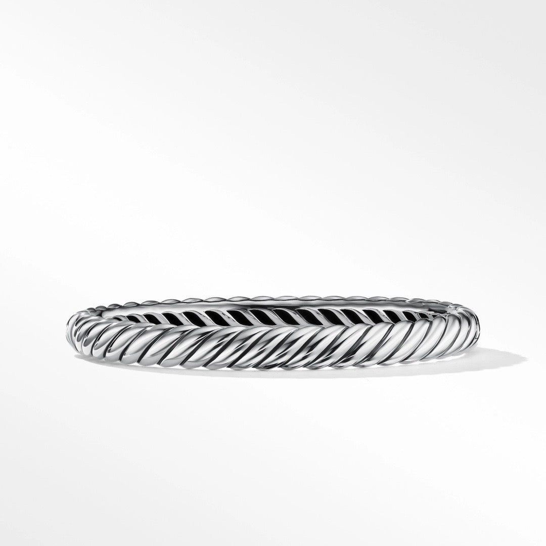 Elegant 7mm Twisted Silver Bracelet