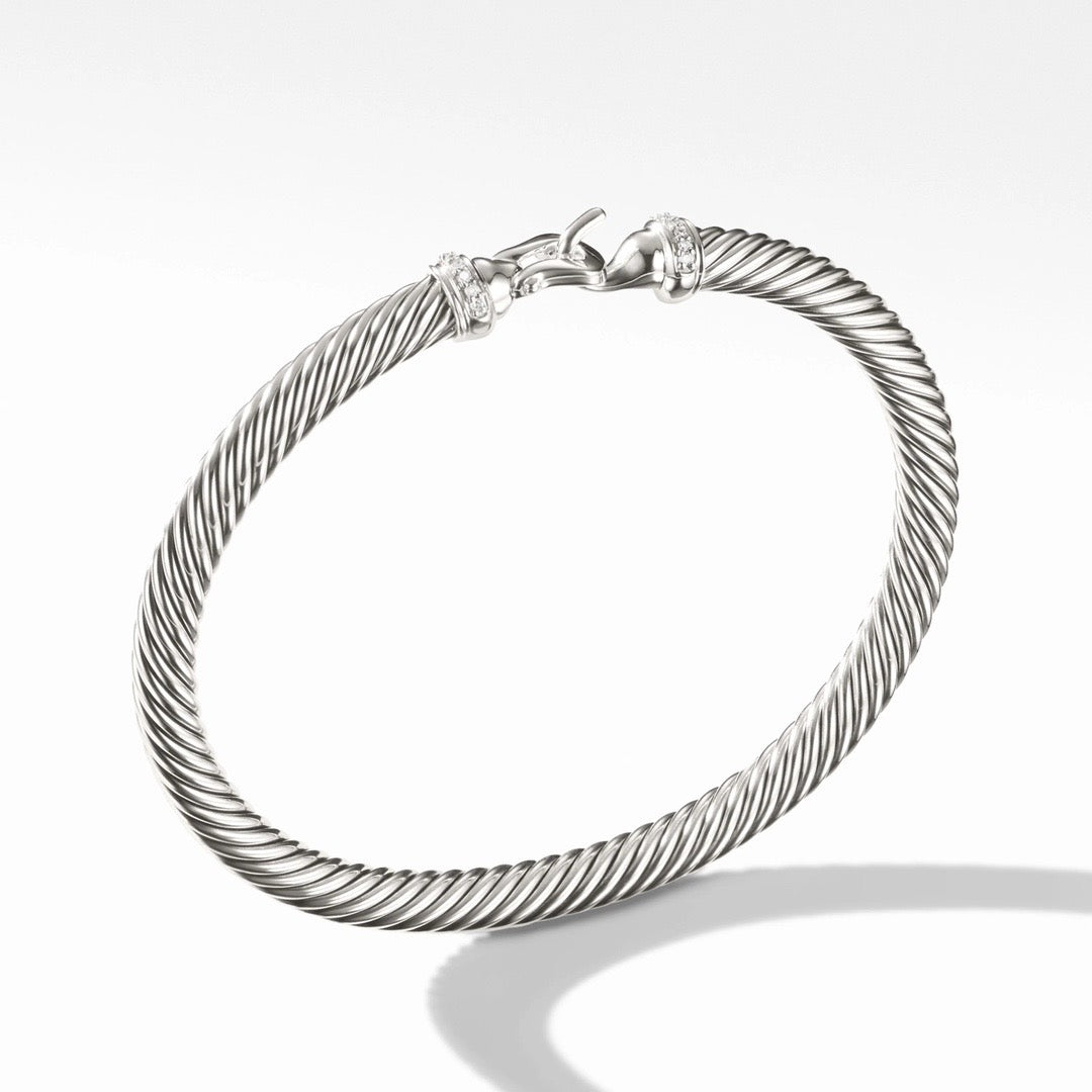 Close-up of 5mm Twisted Silver Bracelet for a unique look