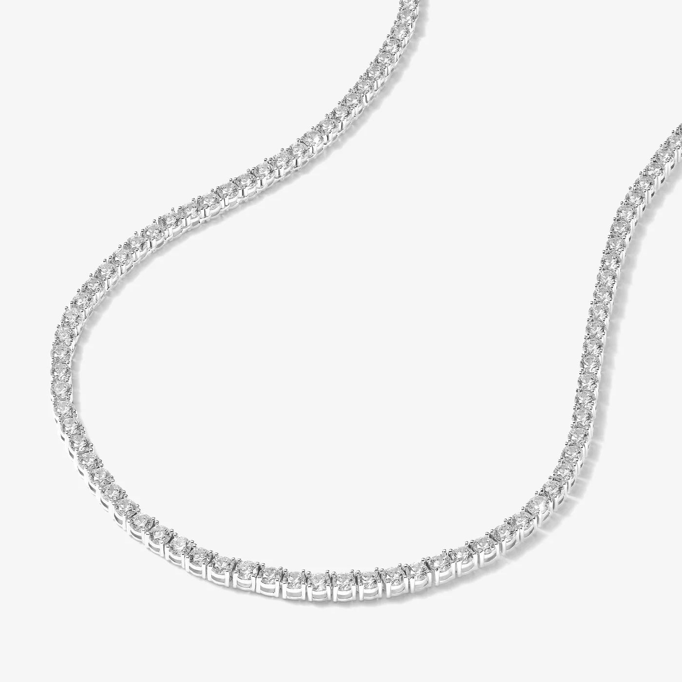 Dazzling refinement: Moissanite Tennis Necklace, a testament to exceptional craftsmanship and enduring sophistication.