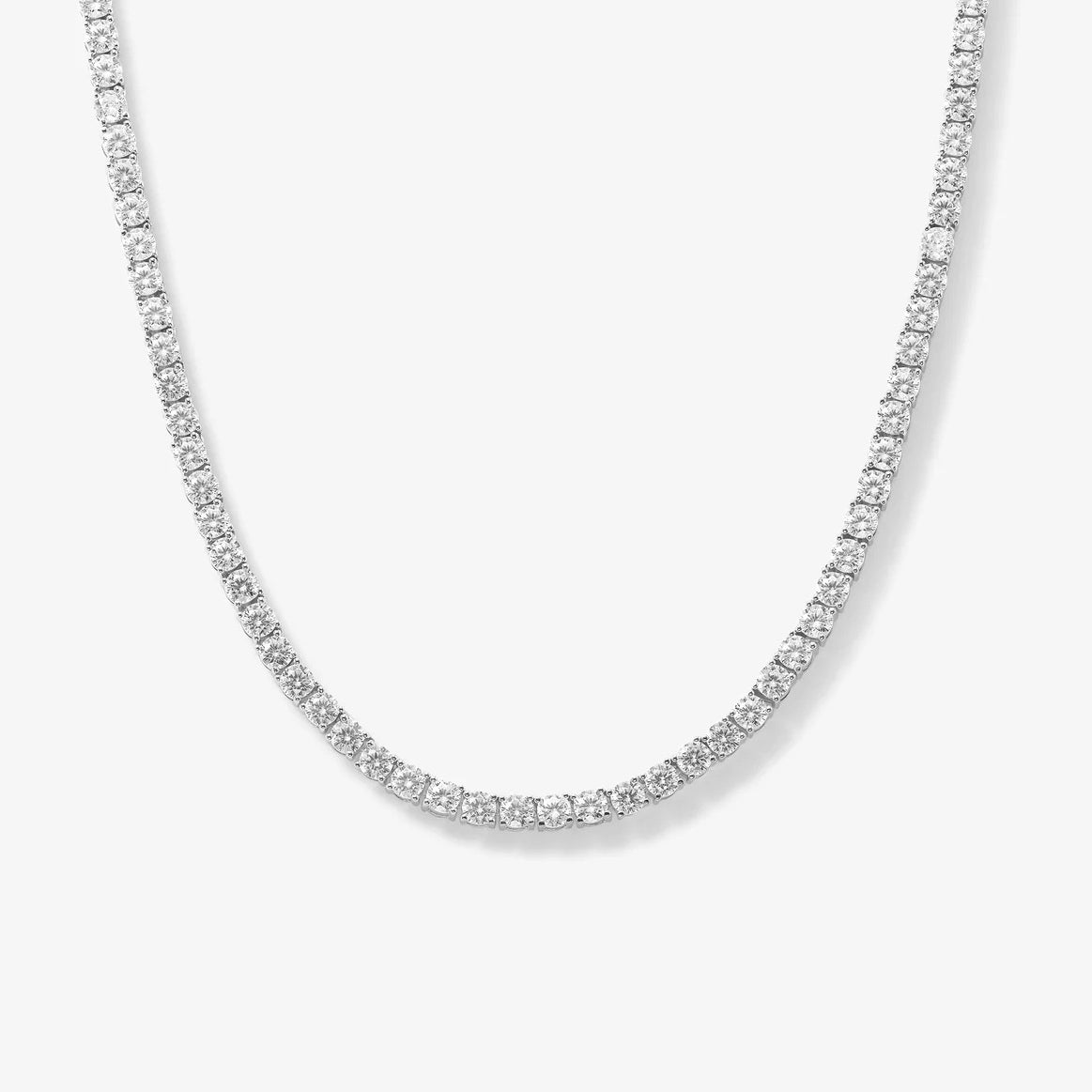 Captivating brilliance: Moissanite Tennis Necklace, meticulously crafted for enduring sophistication.