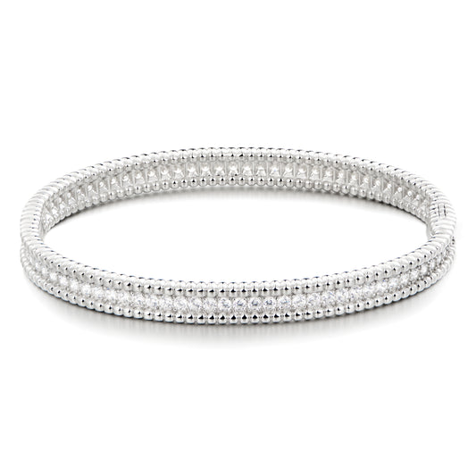 Chic Orbit Bracelet with Hand-Set Simulated Diamonds