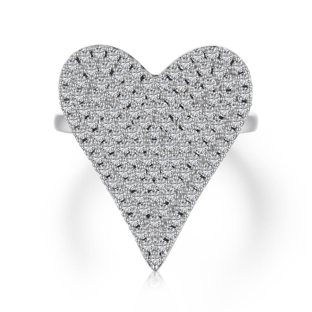 Close-up of Pave Heart Ring - A beautiful reminder to cherish yourself with love.