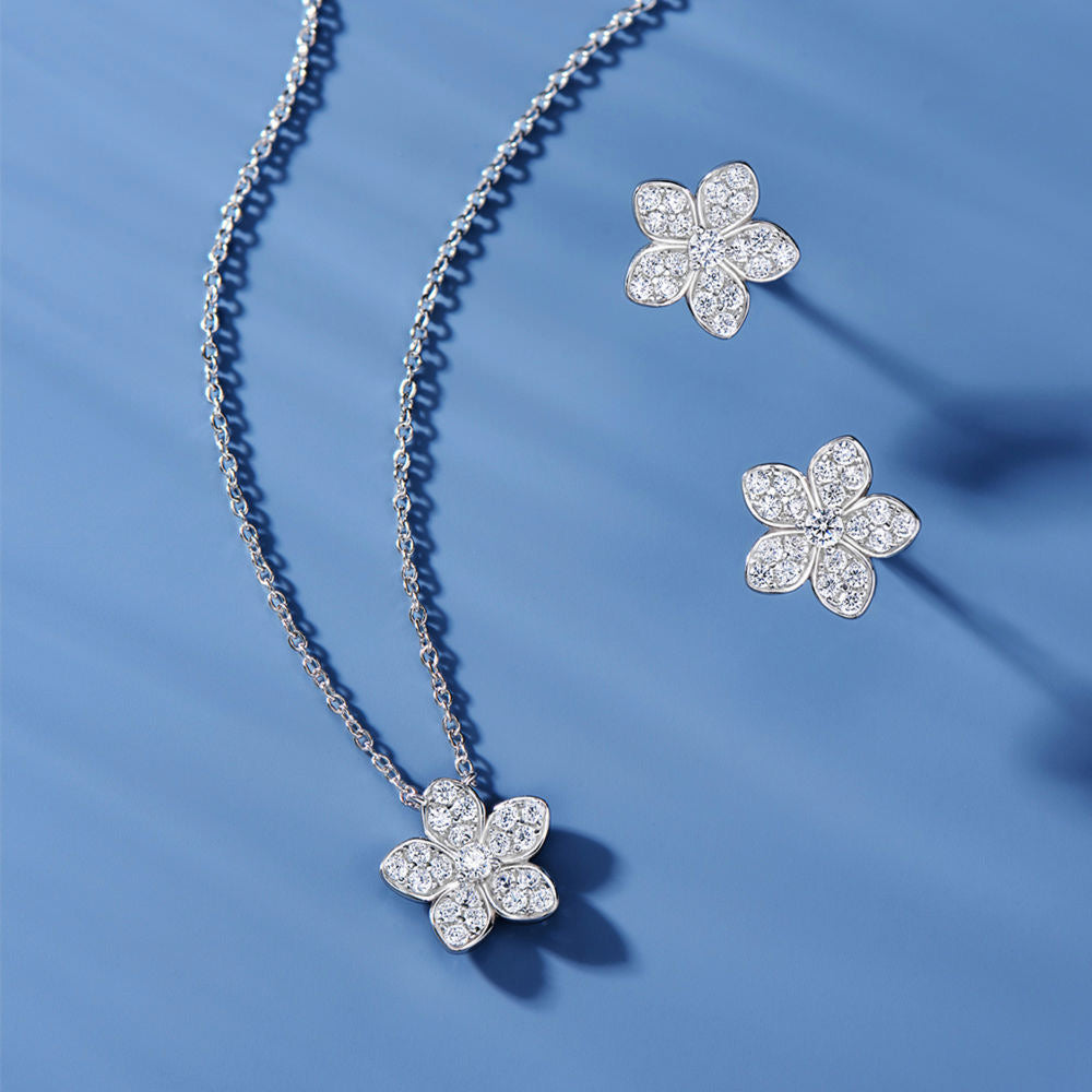 Flower Pave Necklace