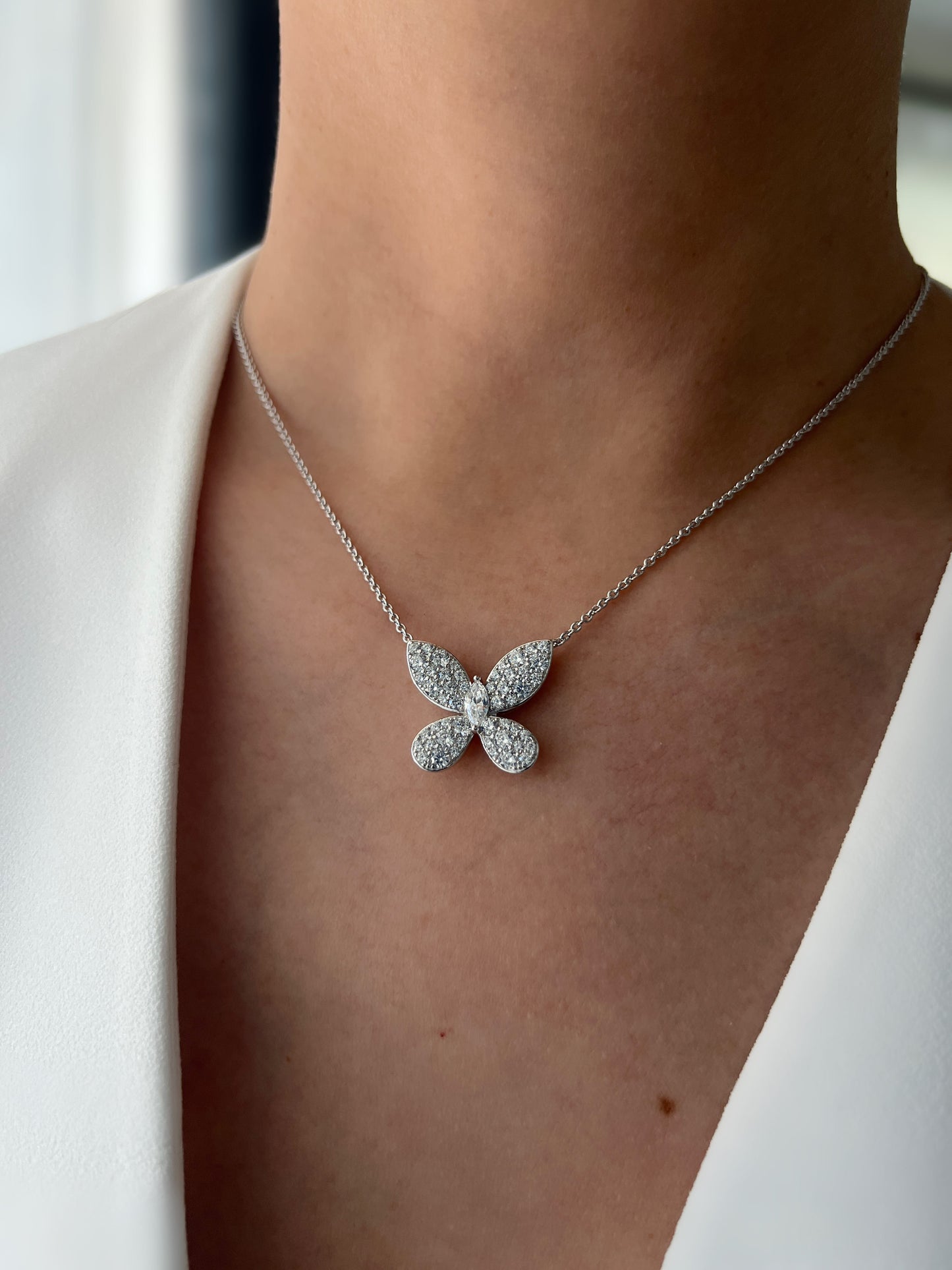 Pave Butterfly Necklace